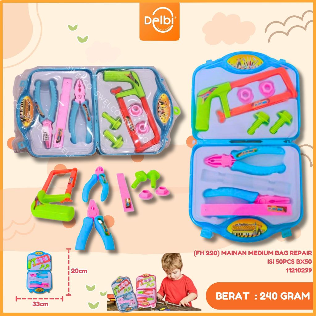 Mainan anakSet Alat Pertukangan Tas FH220