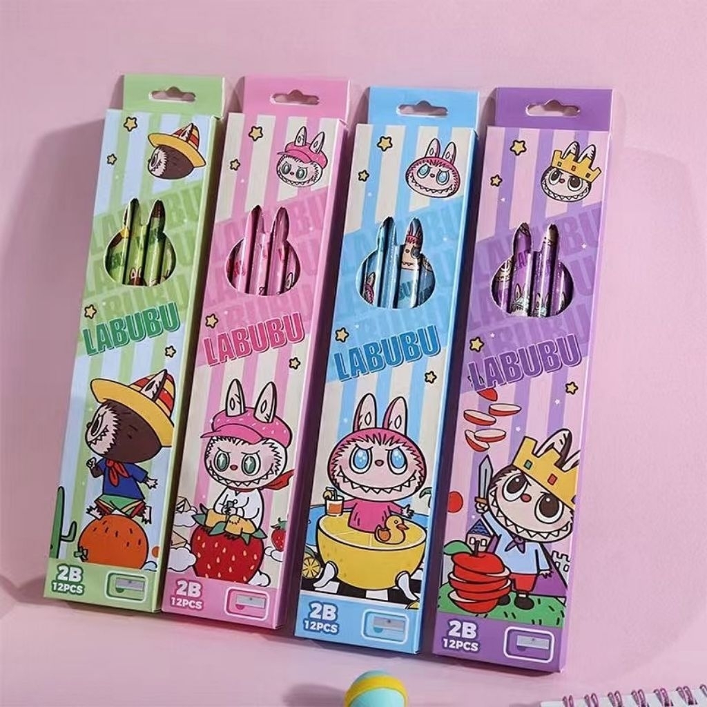 

Pensil 2B 12pcs per Box Free Penghapus dan Rautan Pencil Anak Karakter Premium