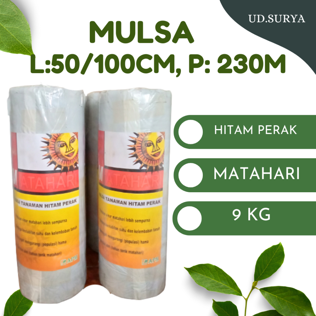 MULSA HITAM PERAK LEBAR 50/100CM PANJANG - + 230M PRODUK MATAHARI BERAT 9KG