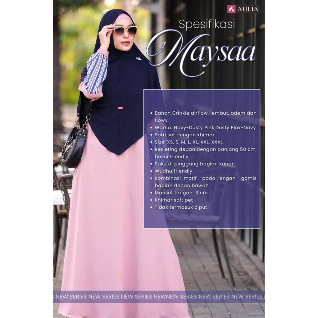 NEW COLLECTION GAMIS SET HIJAB BY AULIA // AULIA MAYSAA NAVY