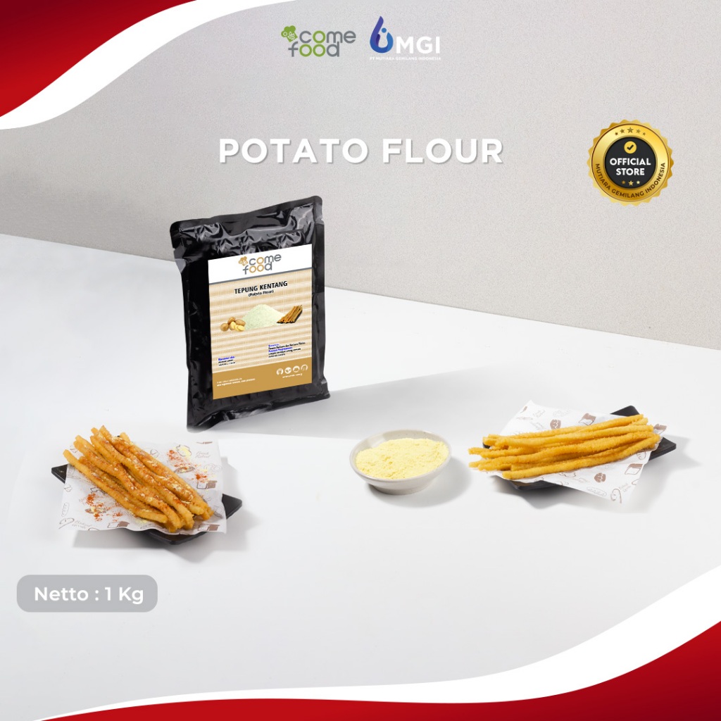 

Mutiaragemilang.id Comefood Tepung Kentang Goreng Premix Premium / Potato Powder 1kg