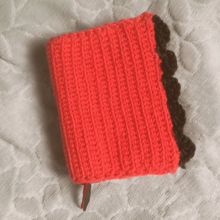 

thewarmteapot — orange crochet book cover | crochet book sleeve | sampul puji syukur madah bakti | sampul buku rajut