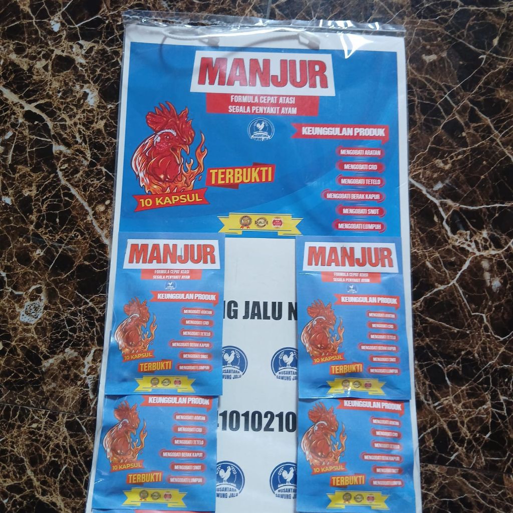 obat manjur khusus ayam sakit parah kemasan 1 renteng