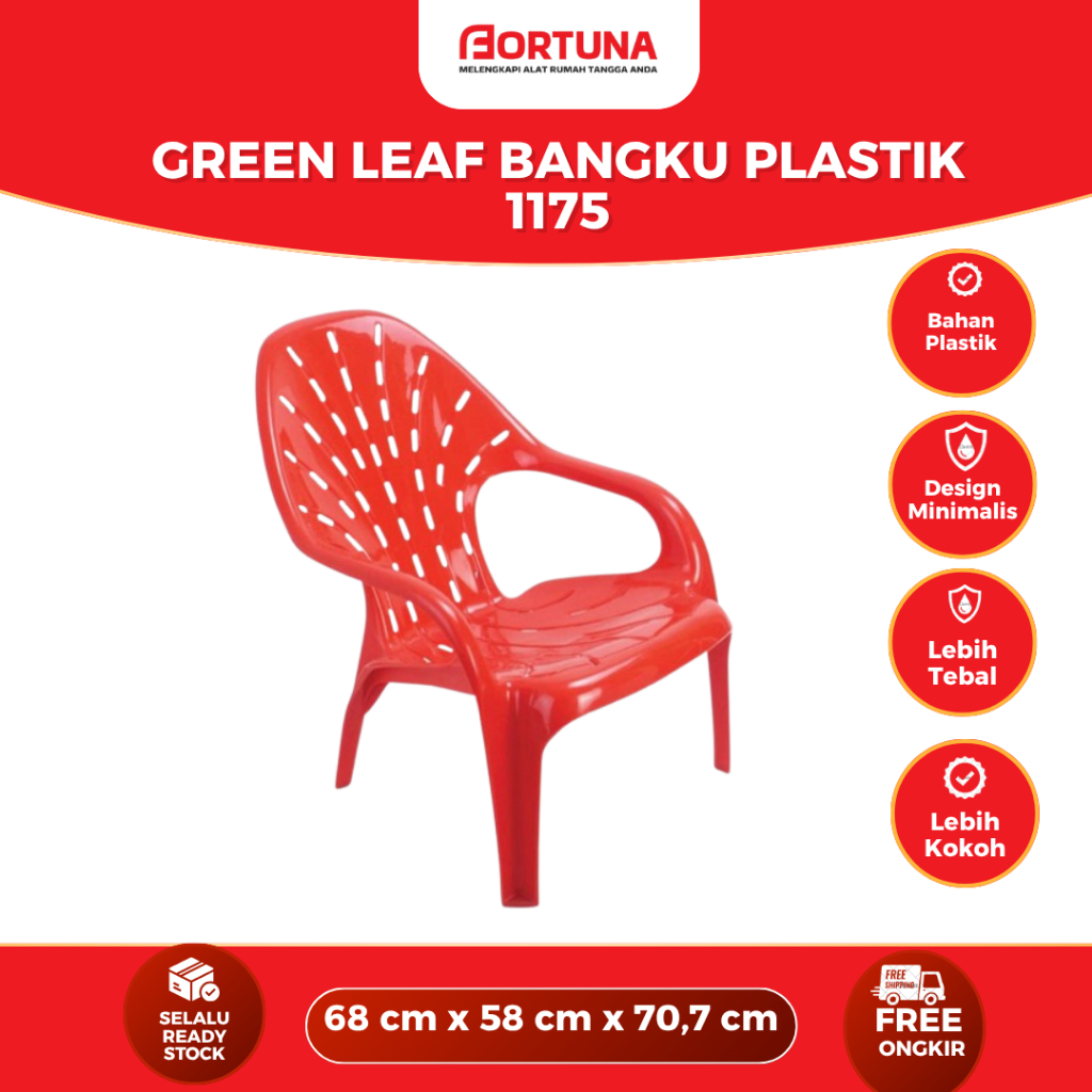 Green Leaf 1175 Bangku Santai Kursi Sender Plastik Swiss Resin Chair