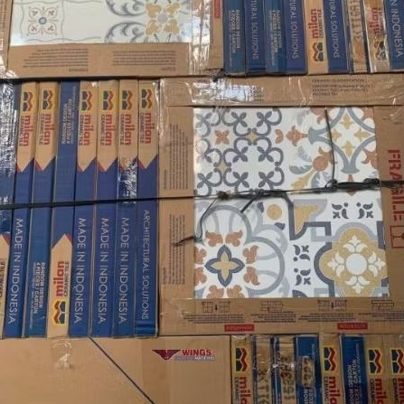 keramik lantai motip batik matte  50x50 - milan