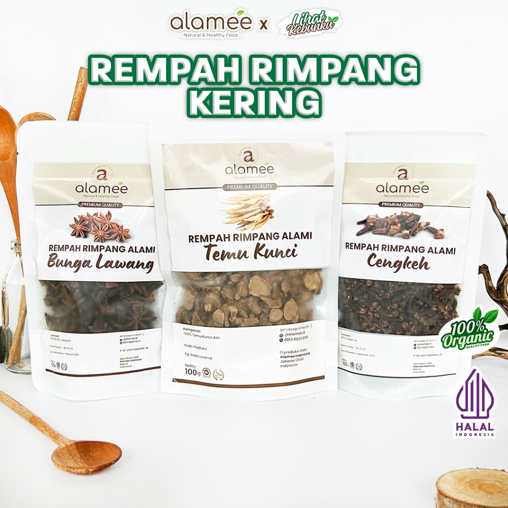 

ALAMEE Rempah Kering Bumbu Dapur 100gr Kencur Alang Alang Kayu Secang Cengkeh Ketumbar LIHAT KEBUNKU