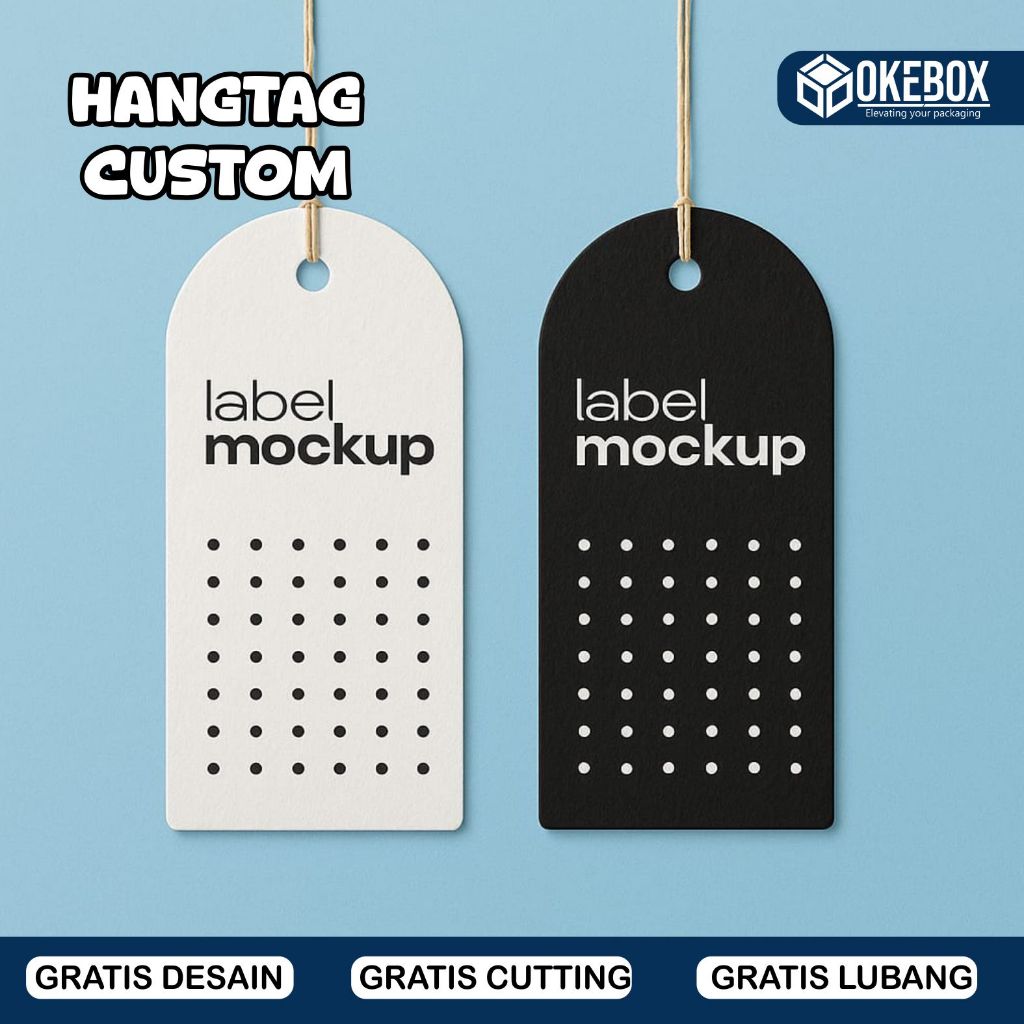 

60 pcs Hangtag tag handtag hantag label baju custom nama harga jualan okebox HT 2