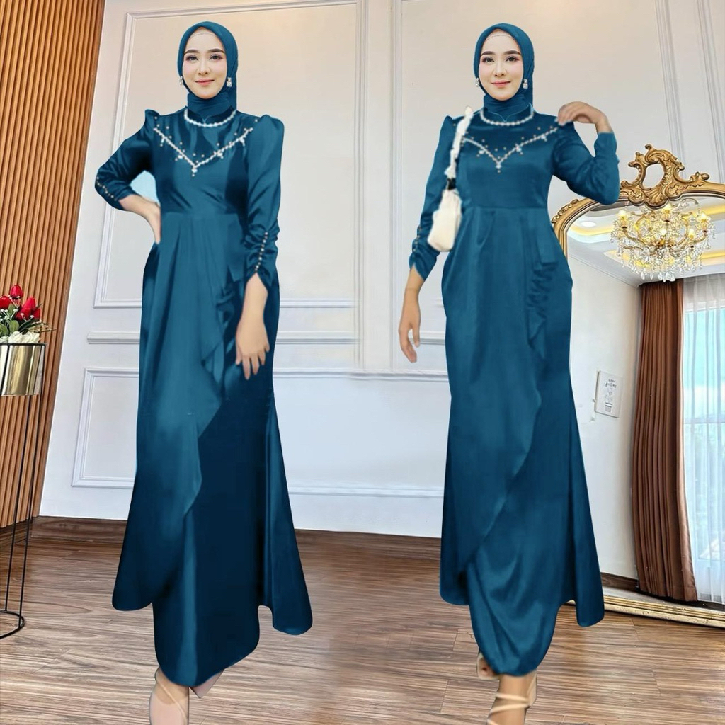 Gamis Kondangan Ibu Ibu Pkk Pakaian Gmis Cewe Gaung Drss Gamis Gaun Perempuan Fashion Gamiz Moeslim 