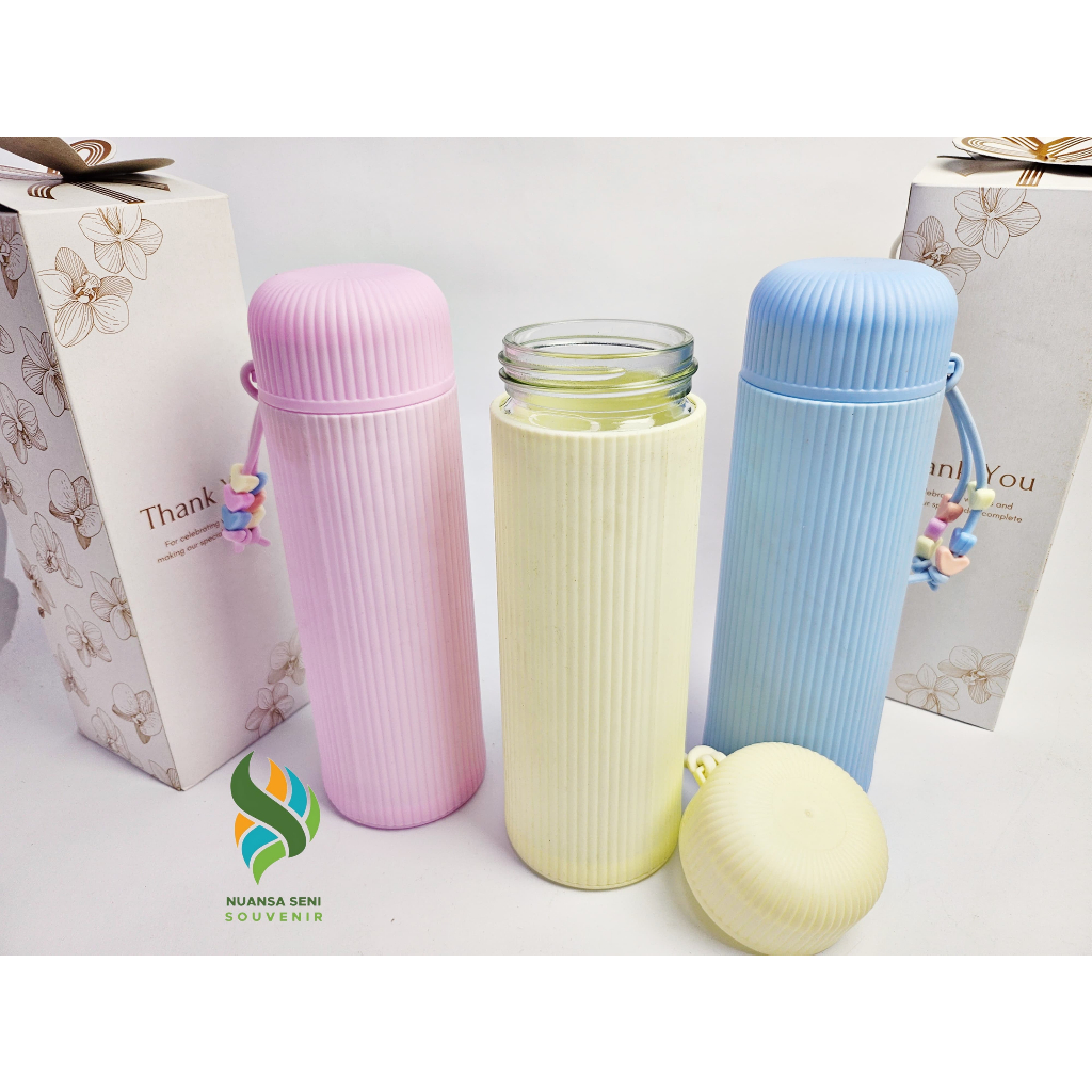 Botol Minum Kaca Macaron Oval Sweet Botol Minum Aesthetic Tumblr Aesthetic Tumblr Kekinian Pakai Box