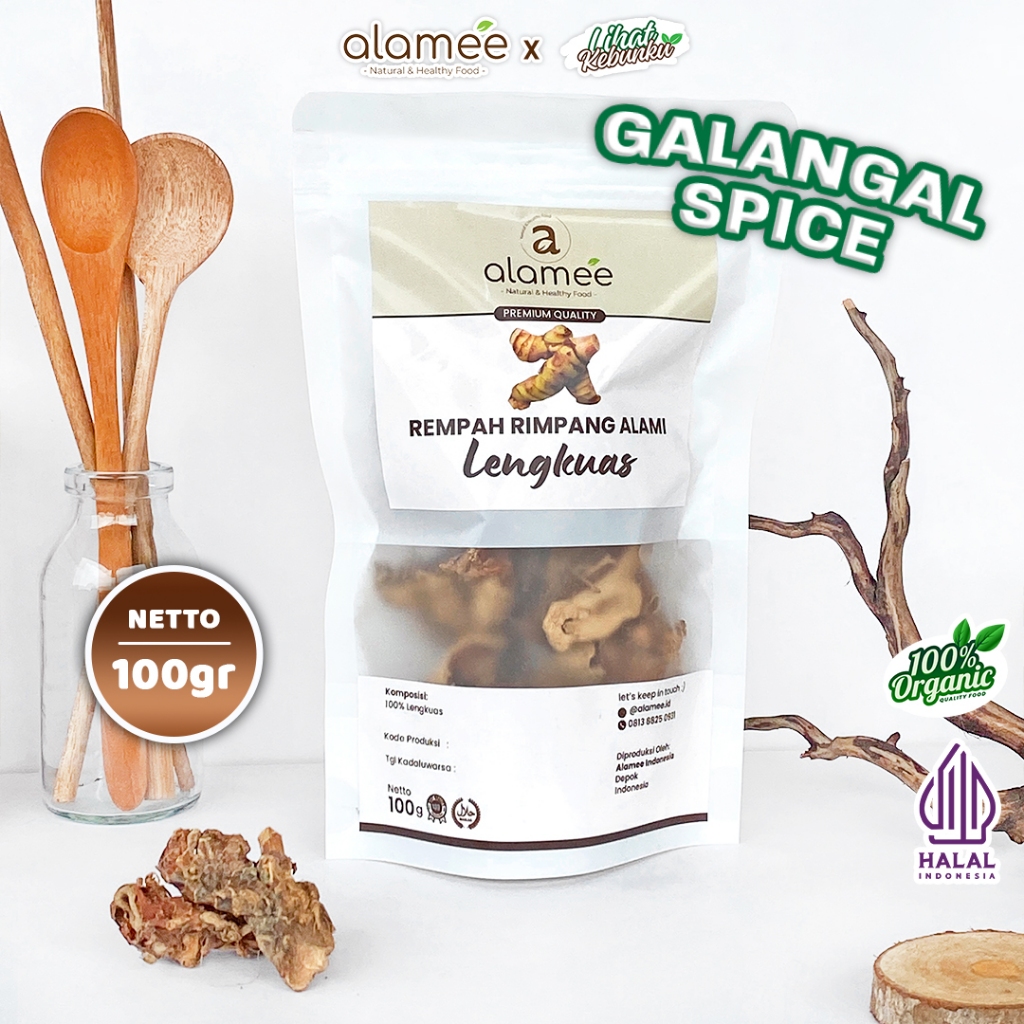 

ALAMEE Lengkuas Kering Dried Galangal Iris Rempah Organik Alami Bumbu Seasoning Masakan Masak 100gr LIHAT KEBUNKU