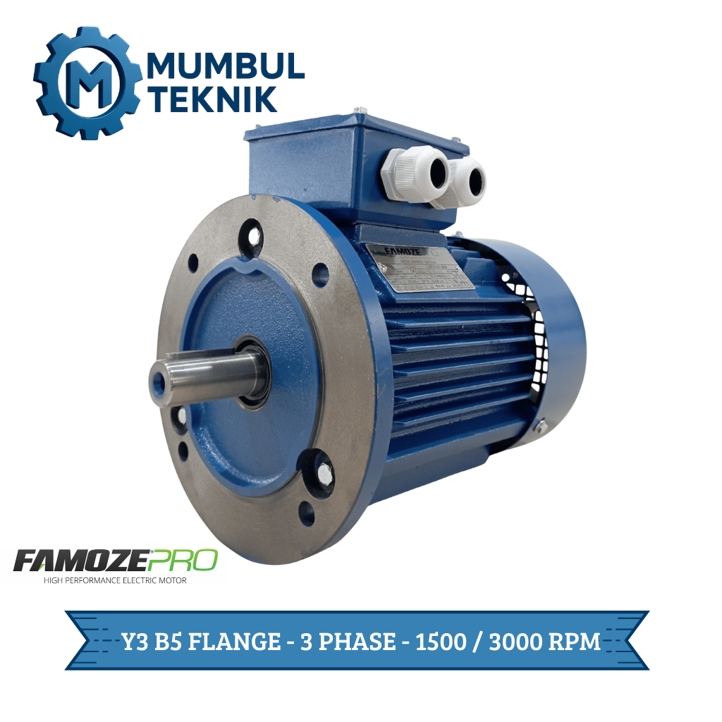 Famoze Pro Y3 Dinamo 3 Phase 15 HP 3000 RPM 2 POLE Electric Motor 15 PK 11 KW B5 Flange Mounted - 15