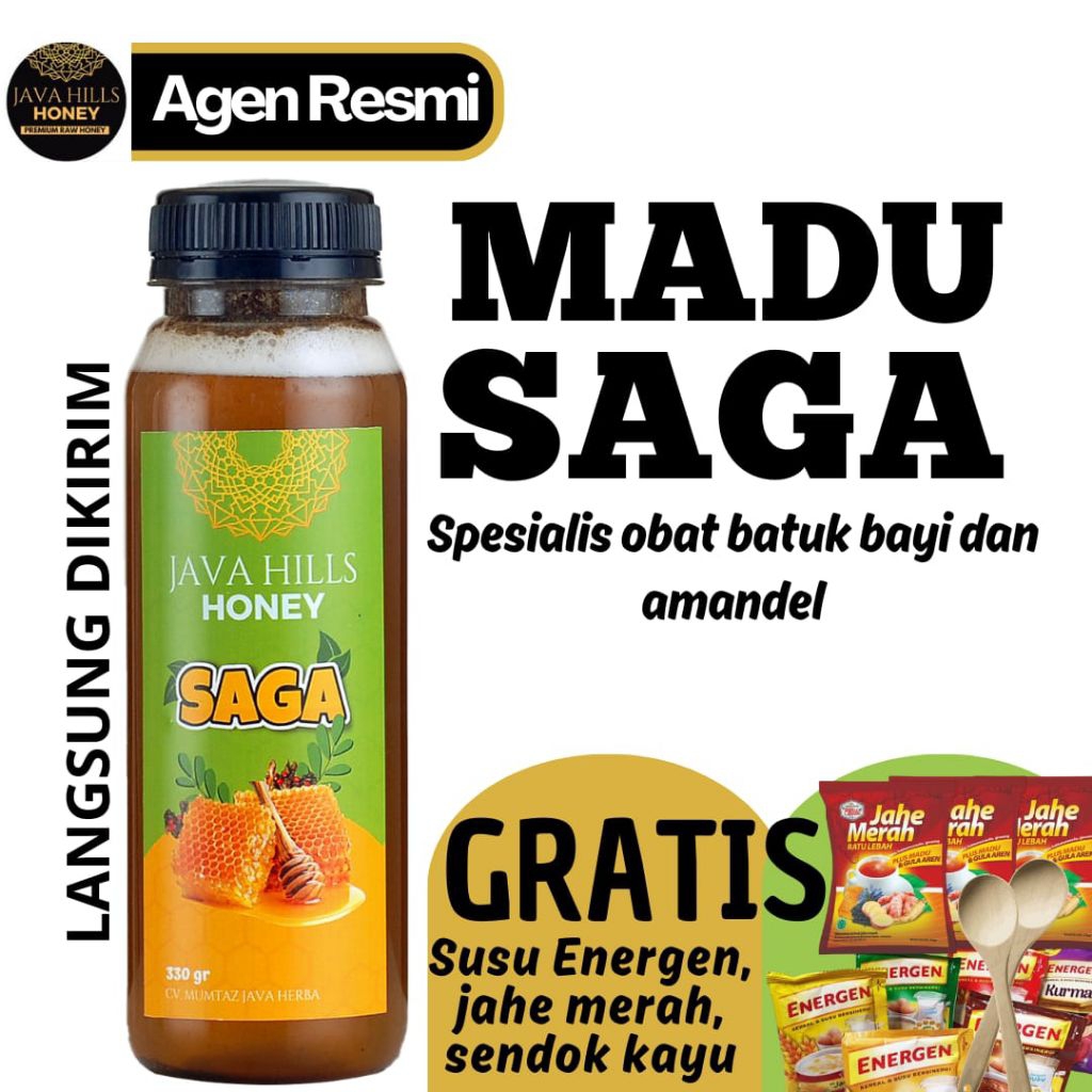 

JAVA HILLS HONEY MADU SAGA ANAK - DEMAM, BATUK, SARIAWAN, AMANDEL