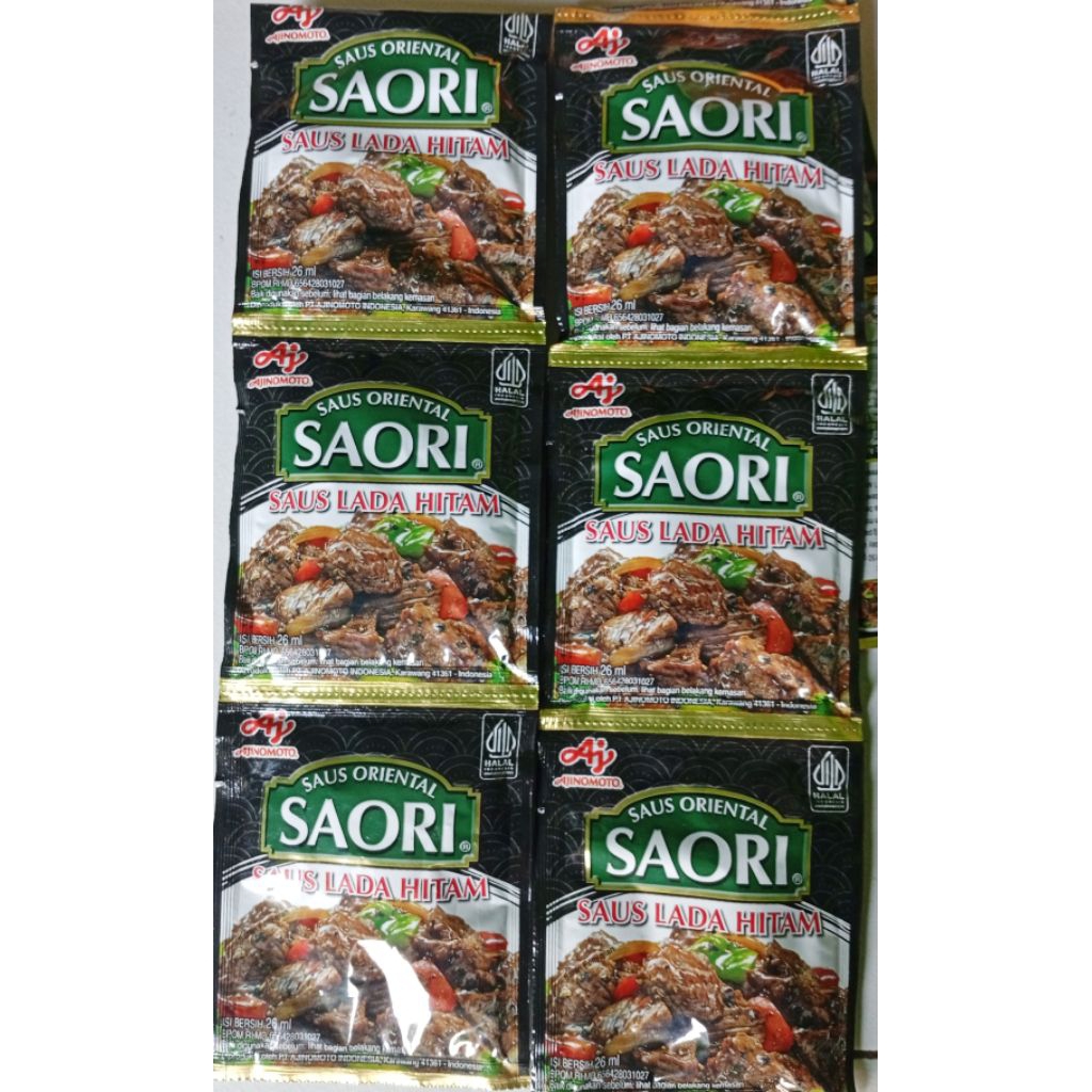 

Saori saus lada hitam 1renceng isi 10pcs