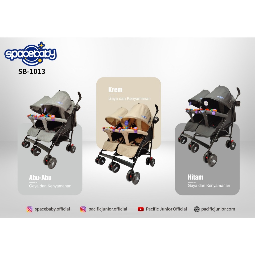 Stroller Space Baby Kembar Anak Pacific SB1013 Stroller Twins