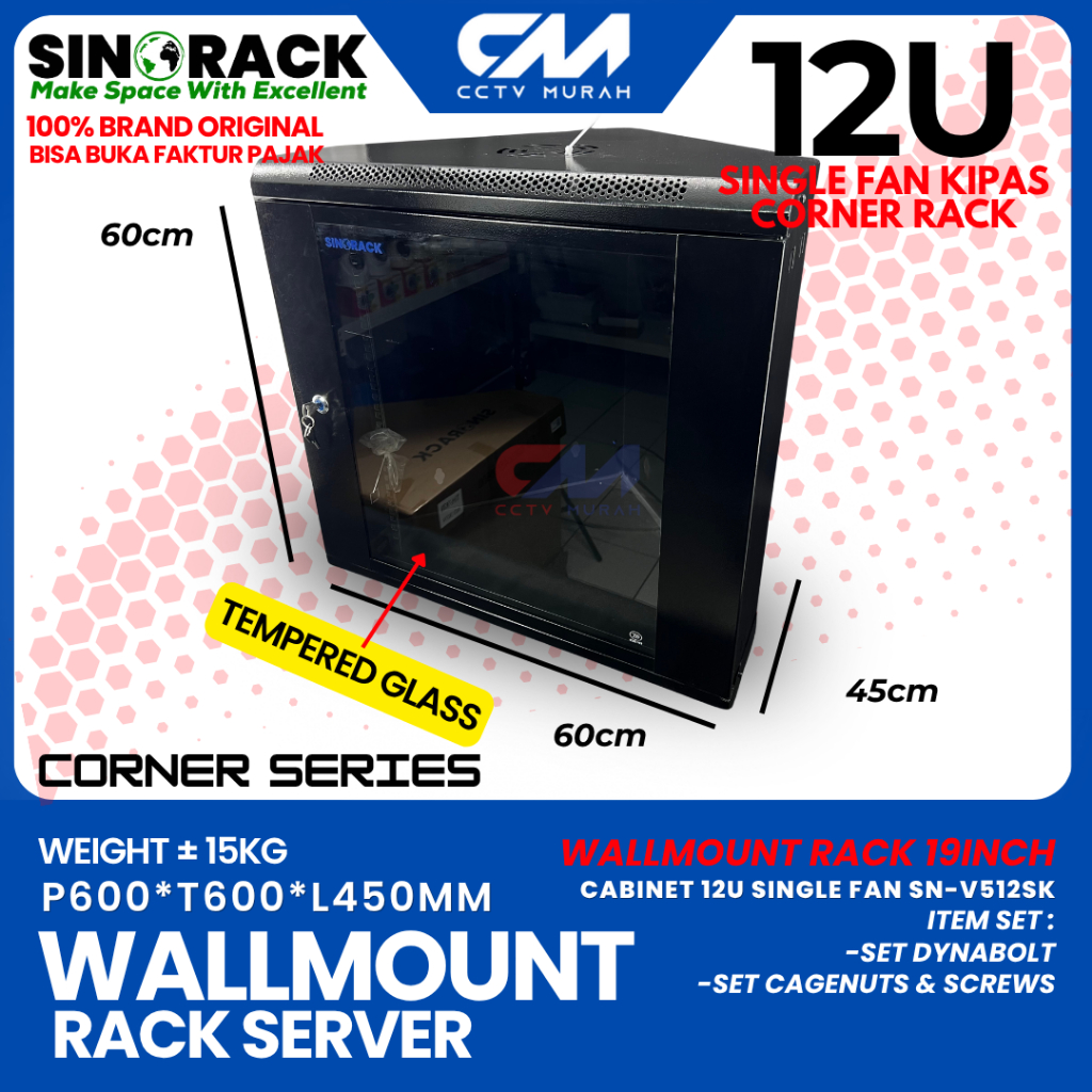 Wall Mount Rack Server Sinorack 12U , Rack Server Type Siku SN-V512SK