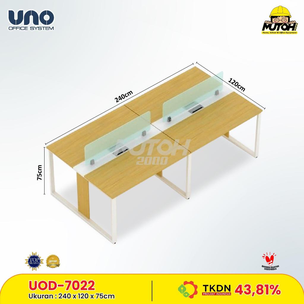 Meja partisi 4 orang UNO UOD-7022 NEW MODERN meja kantor meja workstation 4 staff Bersertifikat TKDN