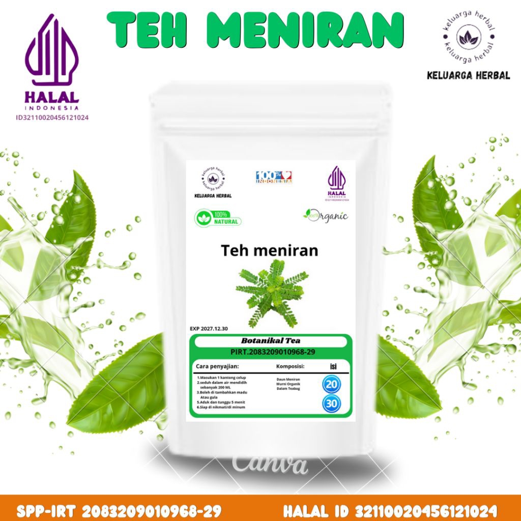 

Keluarga Botanikal Teh Daun Meniran : isi 30 teabag / kantong teh siap seduh