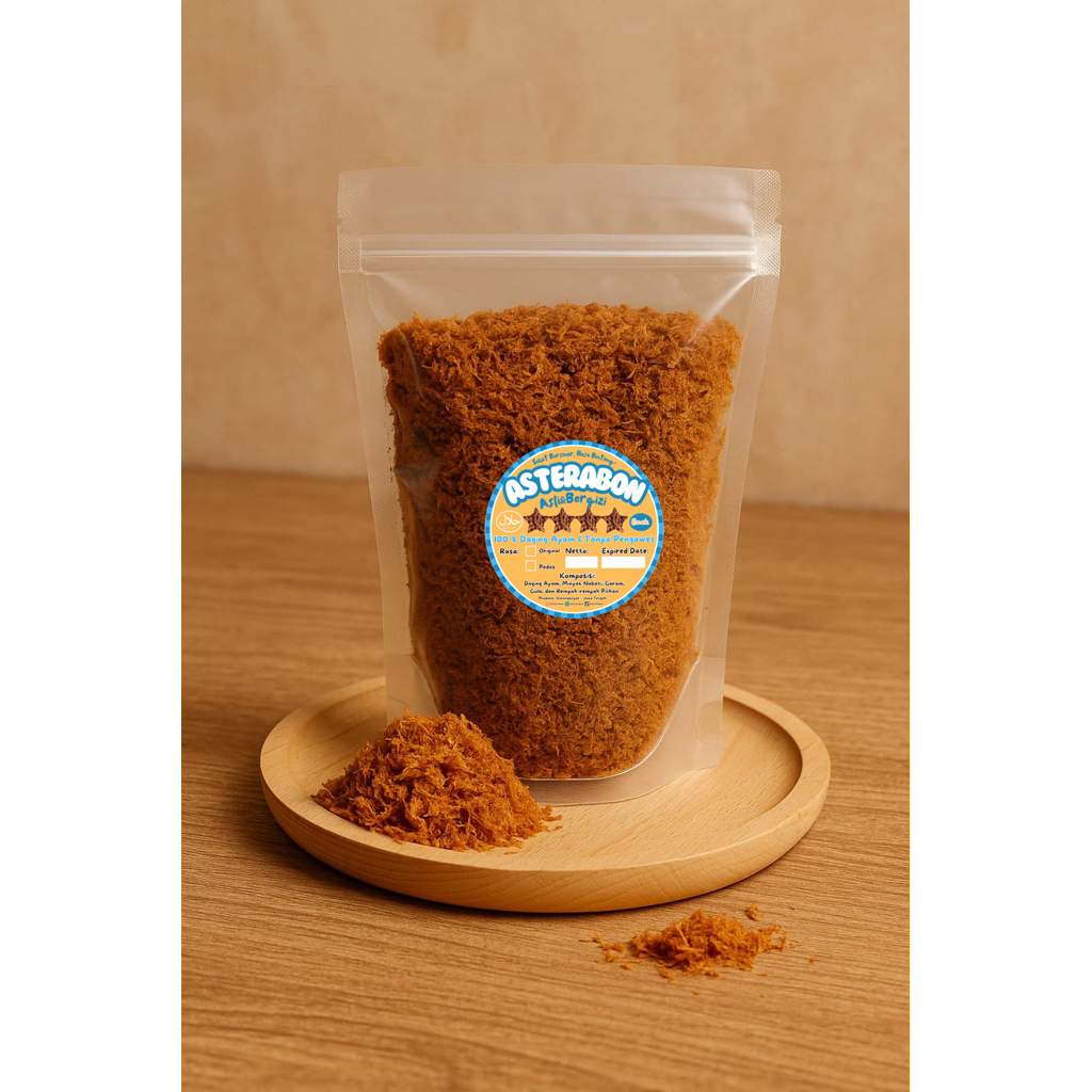 

Abon Ayam Gurih Enak Premium Asterabon - Tanpa Pengawet, 100% Daging Ayam Asli - Cocok untuk Nasi & Bekal Anak