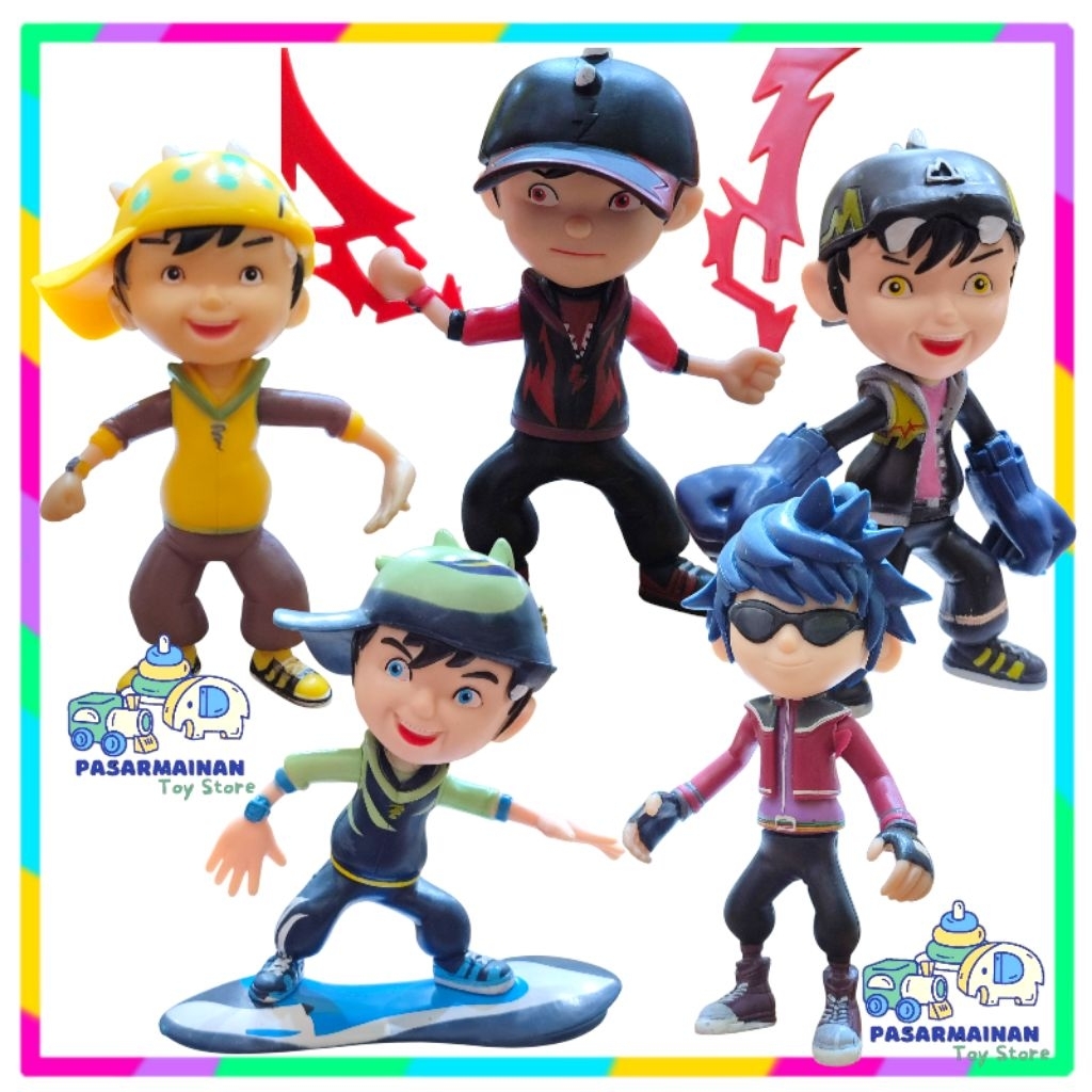 Figure Boboiboy Halilintar Galaxy Set 5 Miniatur Topper Cake