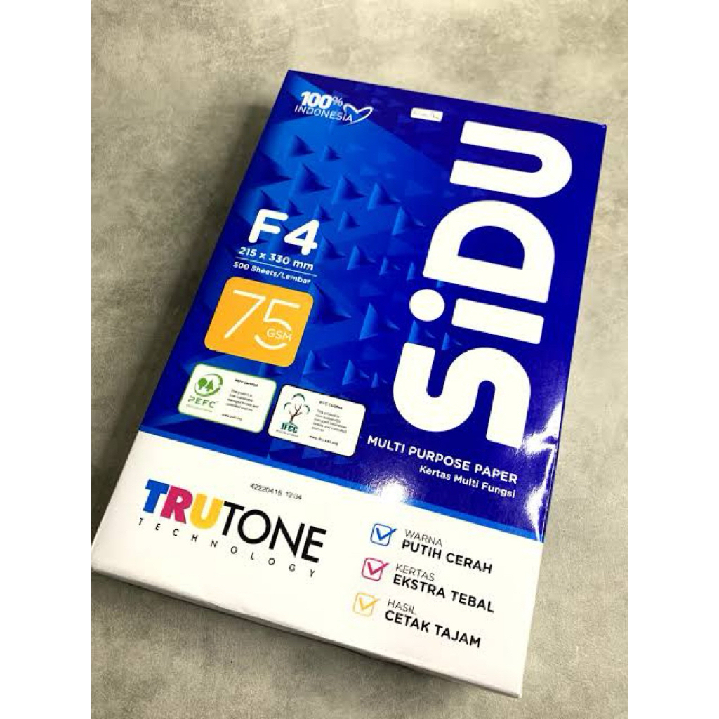 

KERTAS HVS SIDU F4 75 GSM ECERAN 200 LEMBAR