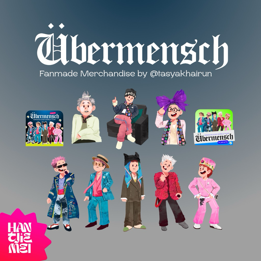 

GDRAGON Übermensch Sticker Set (10 pcs) Fanmade Merchandise by Tasyakhairun