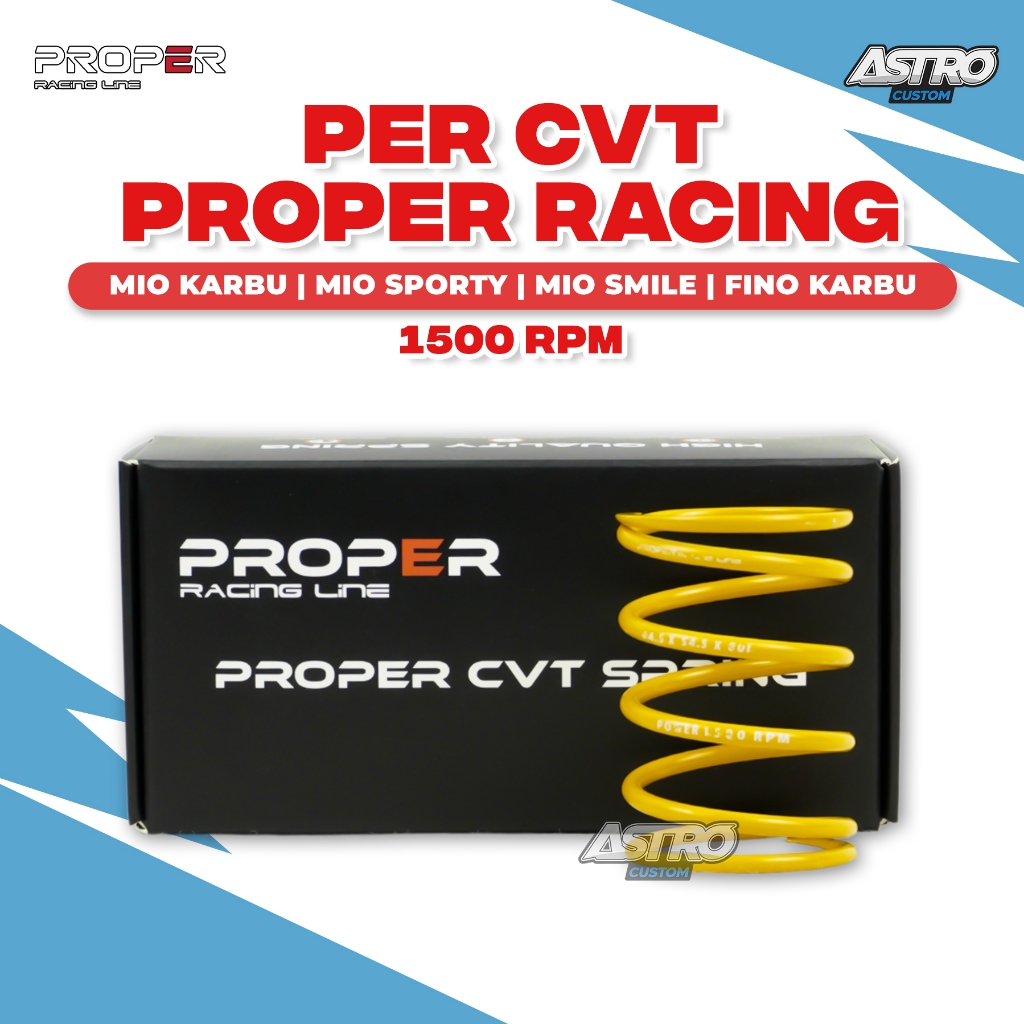 Proper Per CVT 1500 RPM Mio Karbu Sporty Smile Fino Soul Racing Line Spring Pulley Upgrade CVT