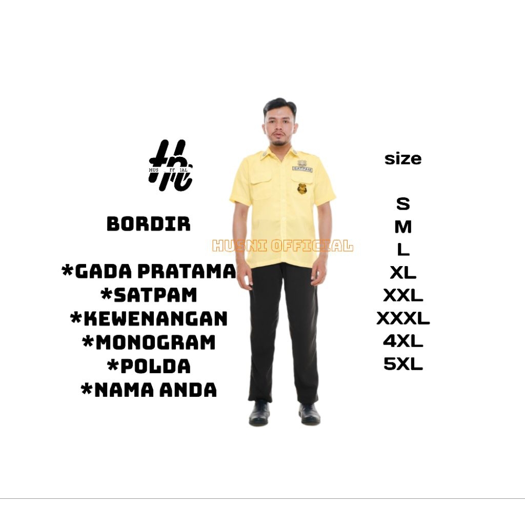 SERAGAM SATPAM CREAM BAHAN TWIST/SERAGAM DINAS PDH SATPAM TEBAL/SERAGAM CREAM SATPAM TERBARU/SERAGAM