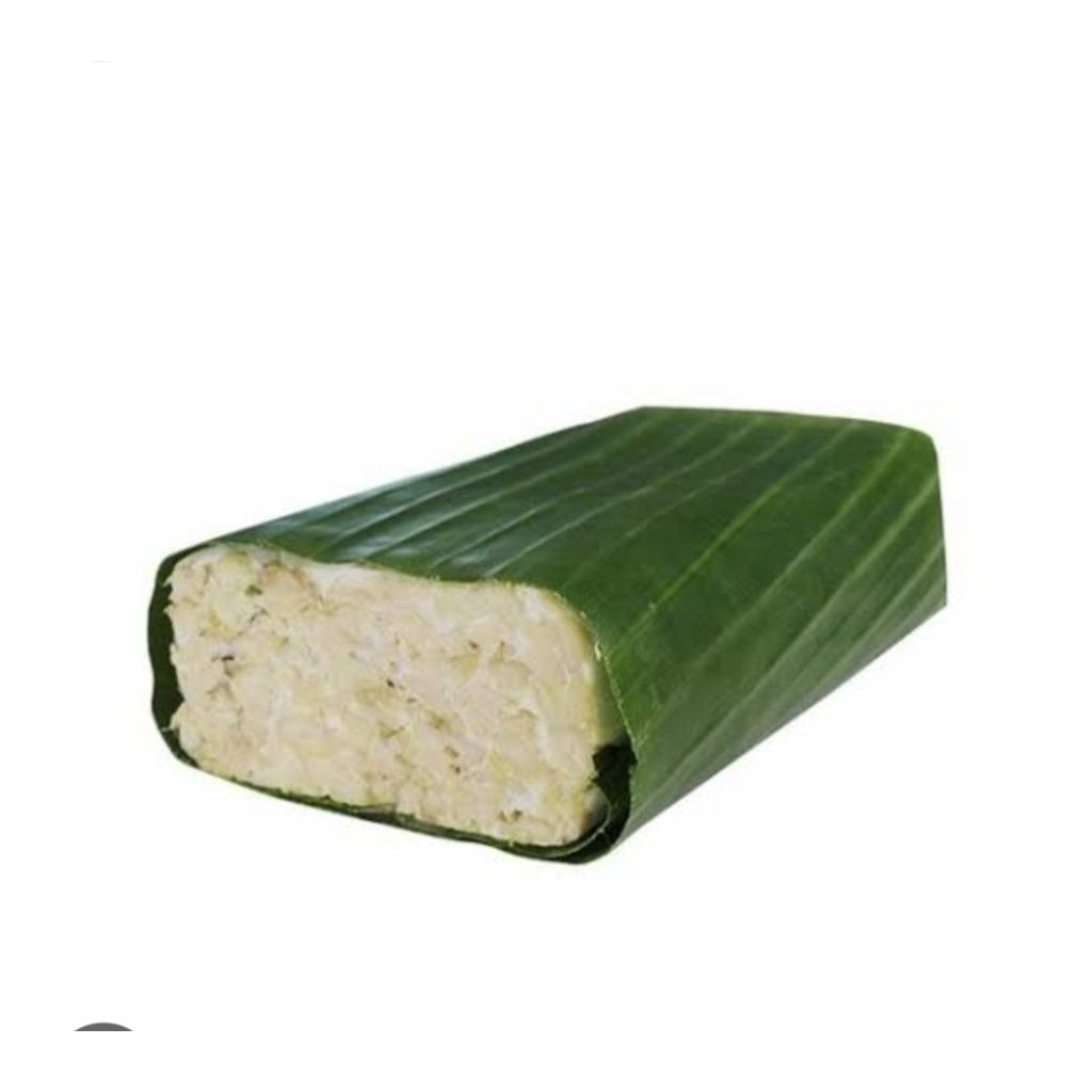 

tempe kedelai bungkus daun/plastik