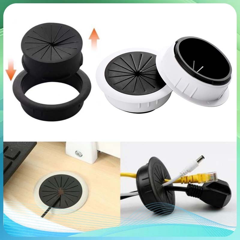 Penutup Lubang Kabel Meja Tutup Lubang Meja Bahan Karet Lobang Kabel Lubang Kabel Gromet Bulat 4pcs