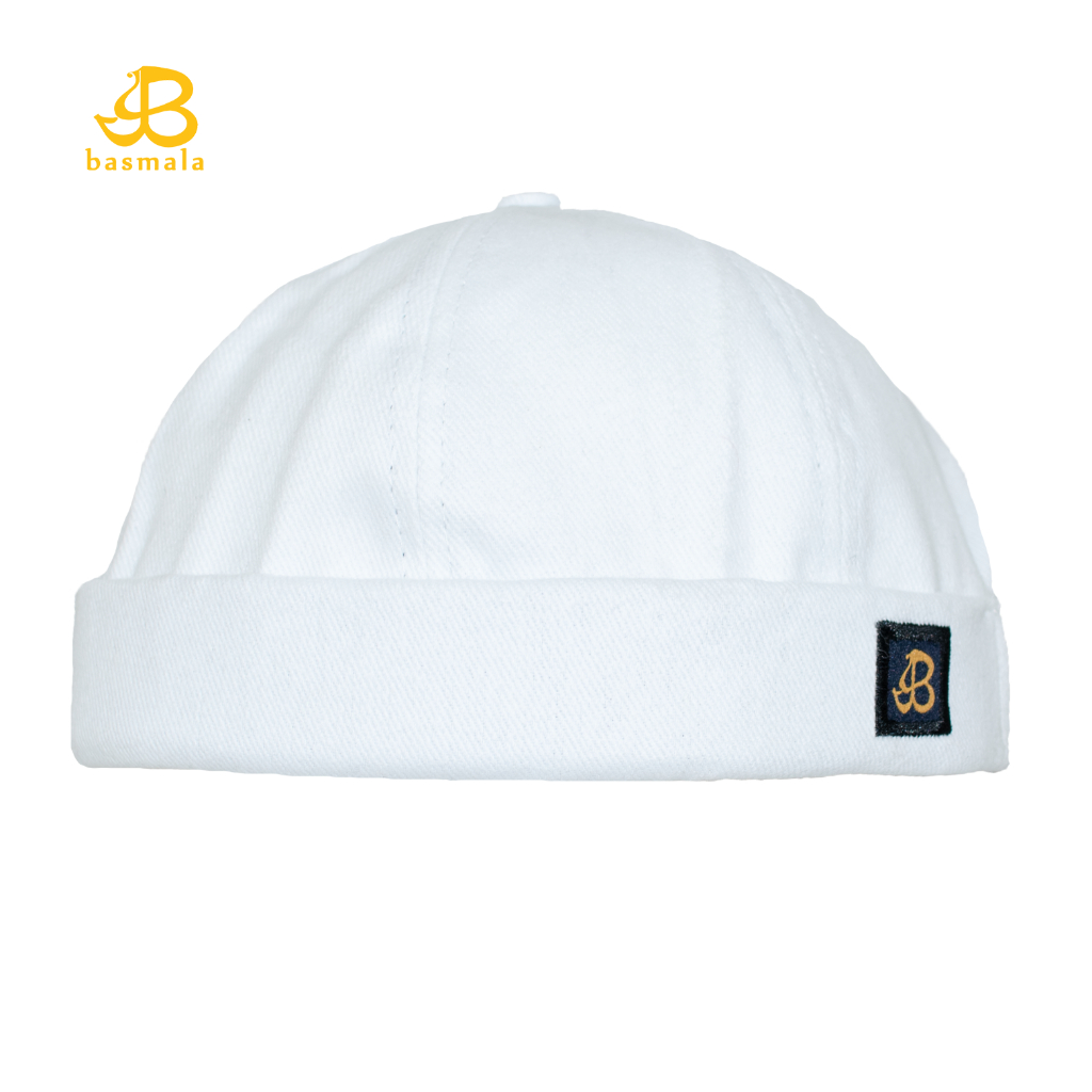 BASMALA - Topi Pria Miki Hat Warna Putih Mikihat Polos Premium Topi Peci Miki Hat Warna Basic