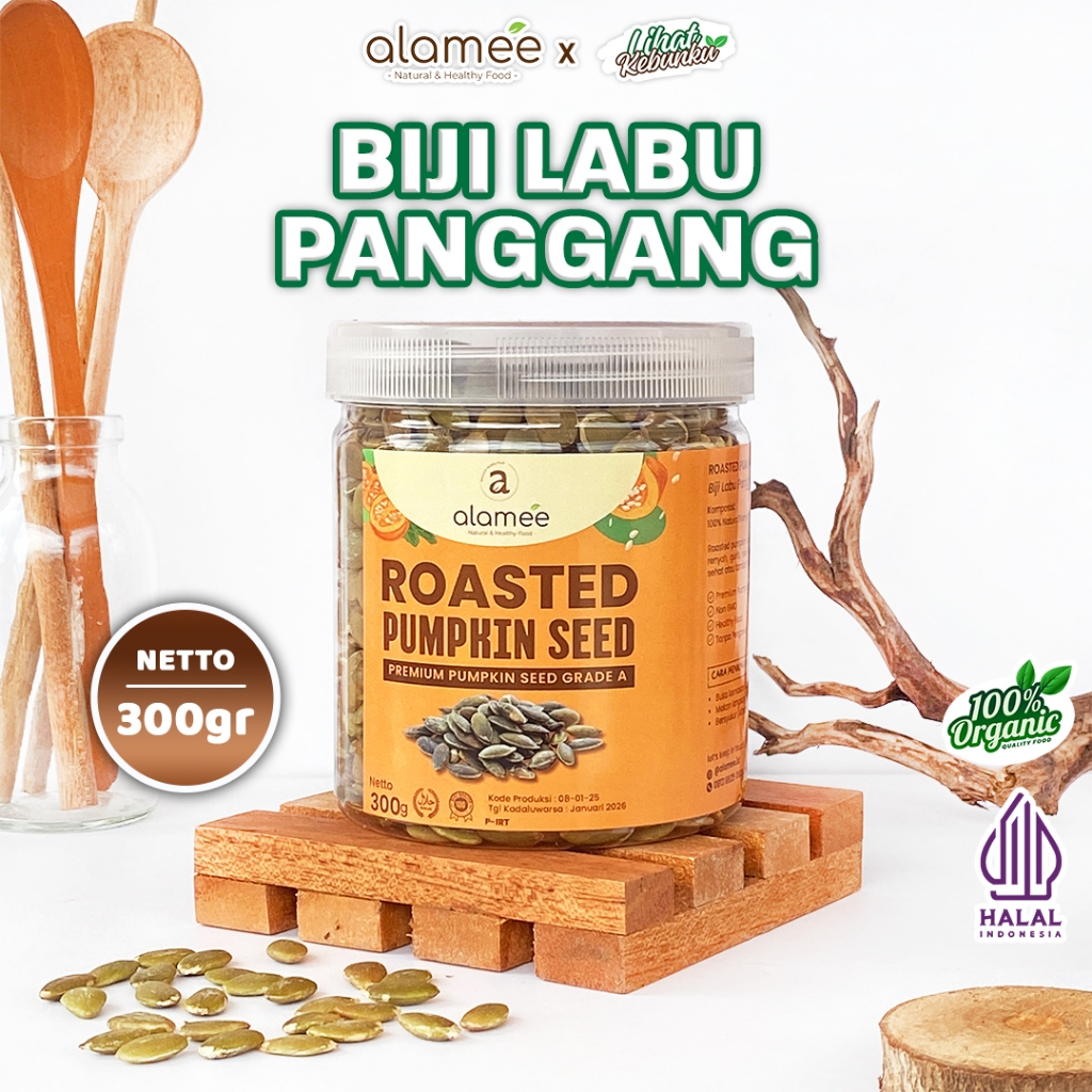 

ALAMEE Pumpkin Seed Roasted Biji Labu Panggang Seeds Oven 300gr LIHAT KEBUNKU