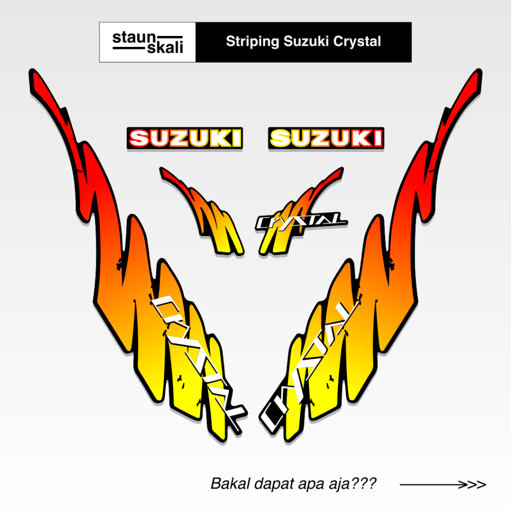 Striping Suzuki Crystal Variasi (5) Sticker Komplit Lis Suzuki Kristal Original