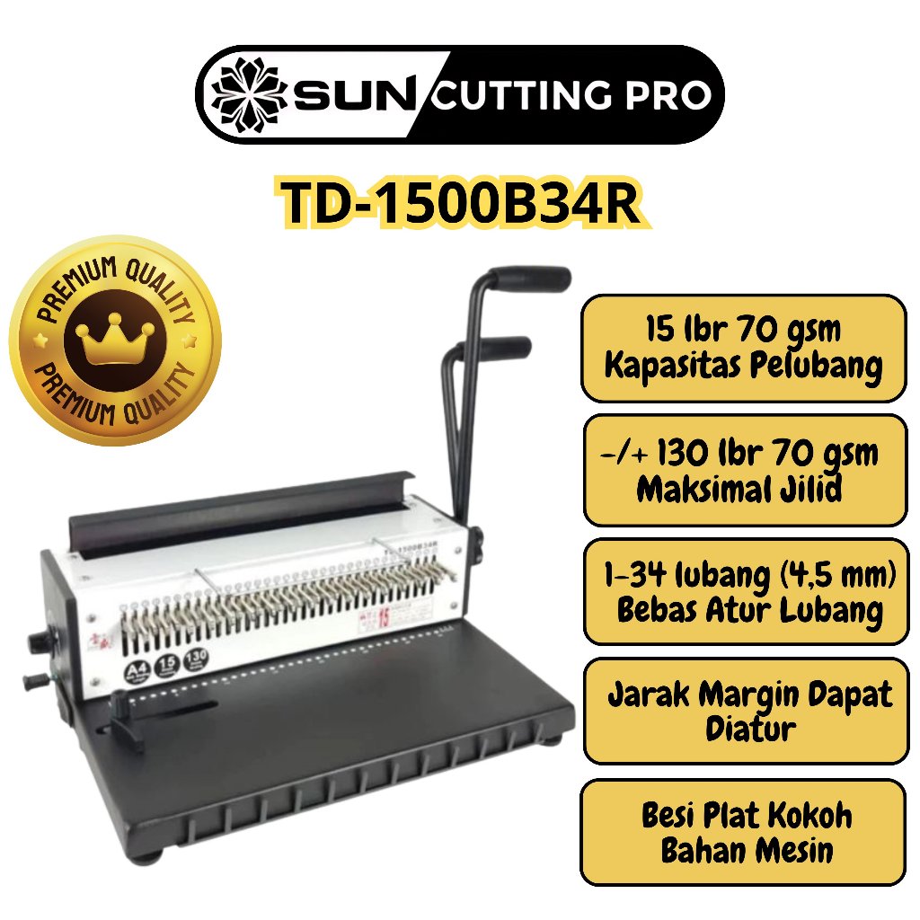 

[READY] Mesin Jilid Spiral Kawat A4 TD-1231 / TD-1500B34R