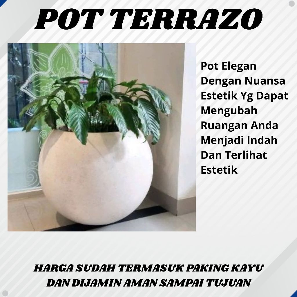 POT BOLA MINI terbuat dari bahan terrazo/ pot terrazo/ pot bola/ pot taman/ pot bunga/ pot hotel/pot