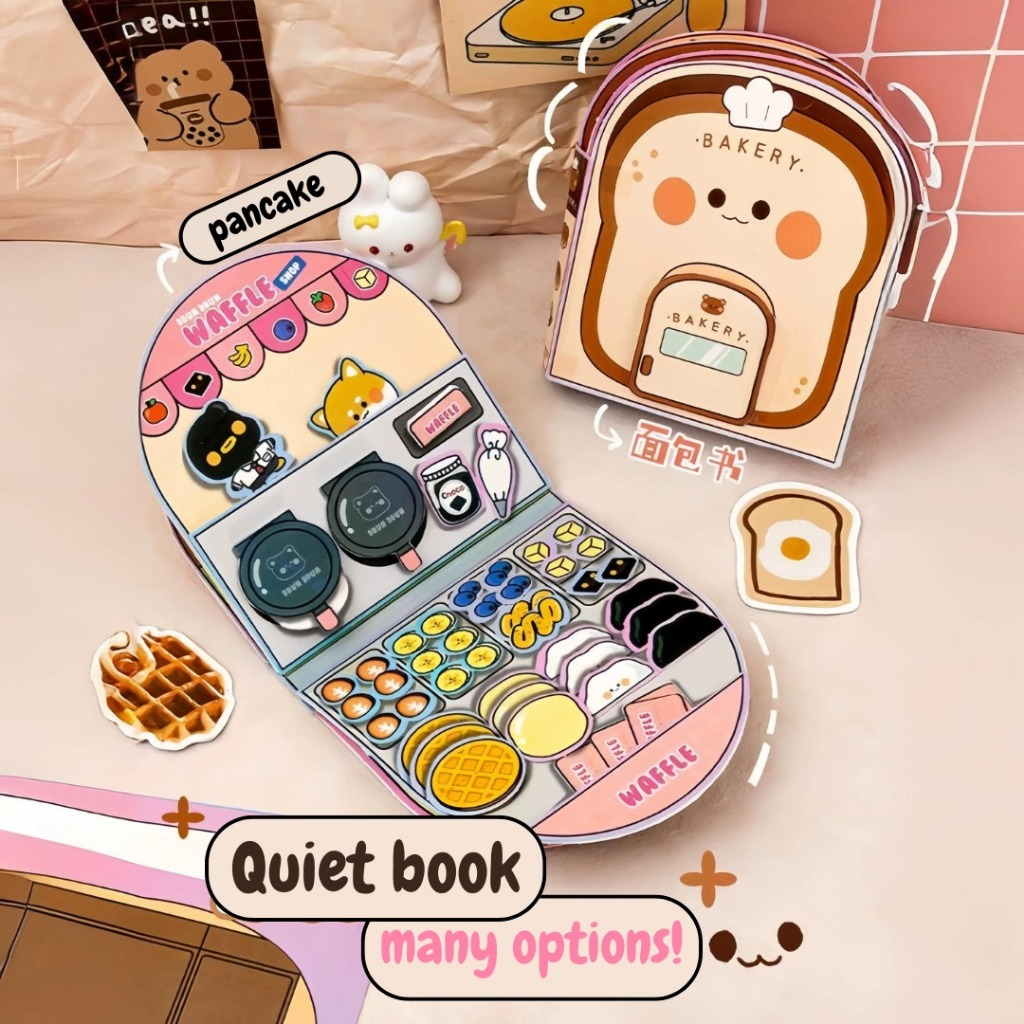 

[HARU] Food Store Series Quiet Book DIY Buku Kerajinan Tangan Mainan Edukasi