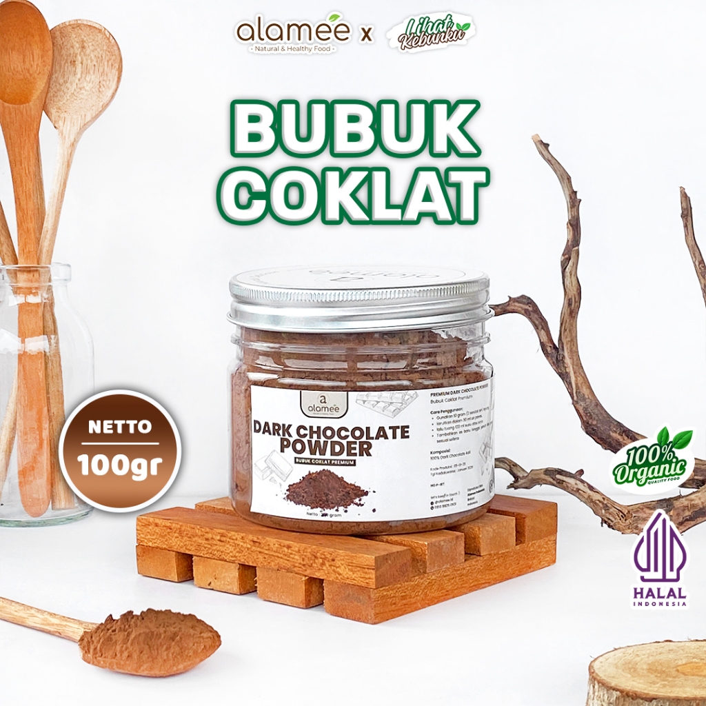 

ALAMEE Dark Chocolate Powder Coklat Bubuk Minuman Serbuk Kakao Cocoa Gluten Free Tanpa Gula 100gr LIHAT KEBUNKU