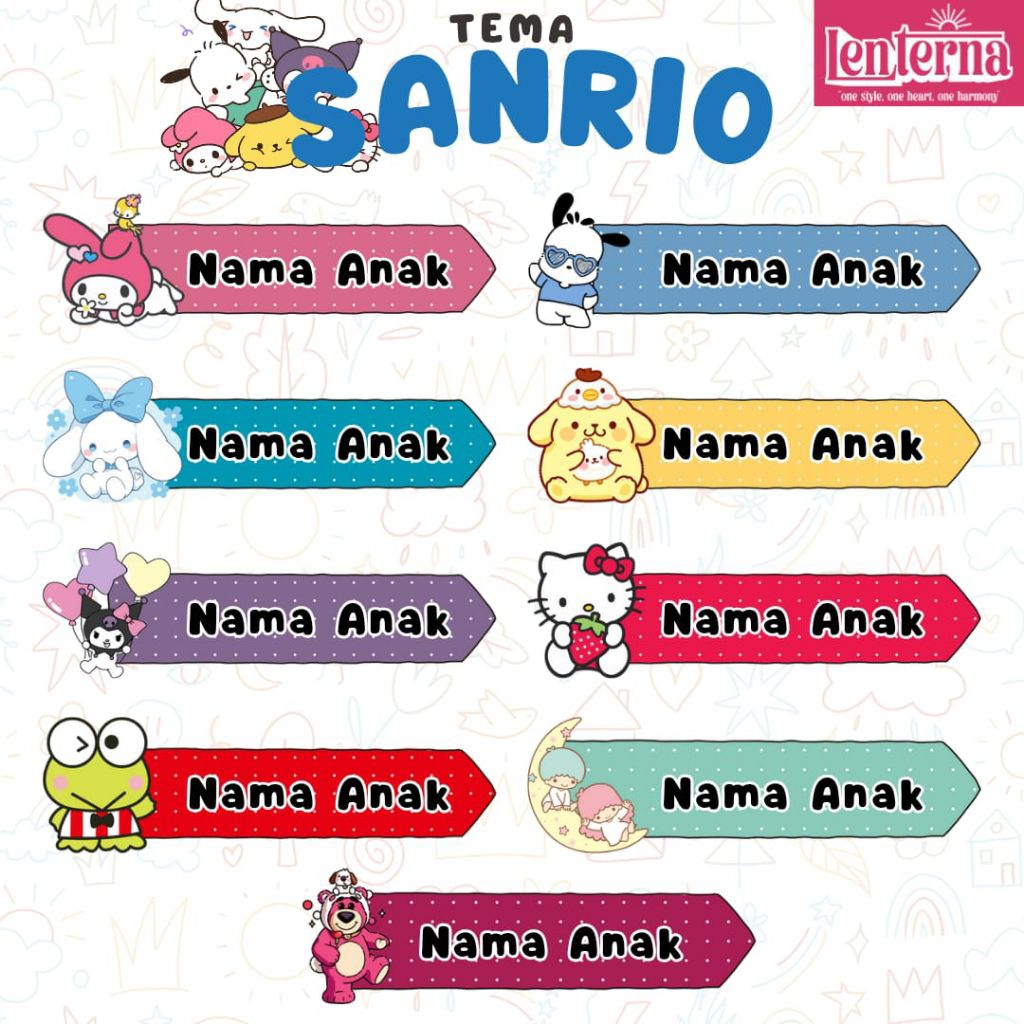 

Label Nama Baju Anak Custom DTF Stiker Nama Anak Karakter