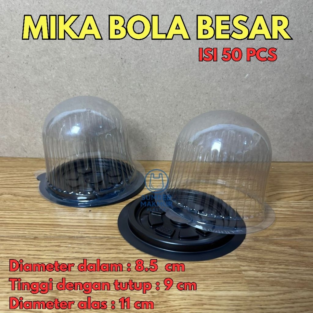 Mika Bola Besar / Mika Blackforest, Mika Cup Cake, Mika Brownies, Mika Wadah Makanan Isi 50 Pcs