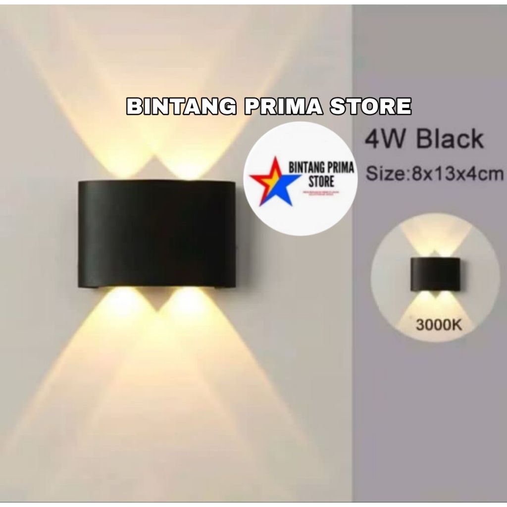 Lampu Dinding Taman Minimalis 4 Watt BD66 - ALMUNIUM