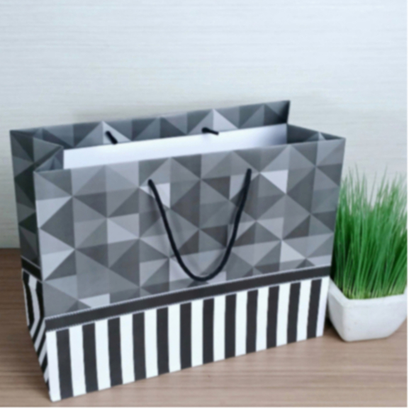 

Paperbag BW Elegant Stripe Uk. 32,5 x 25 x 14 cm