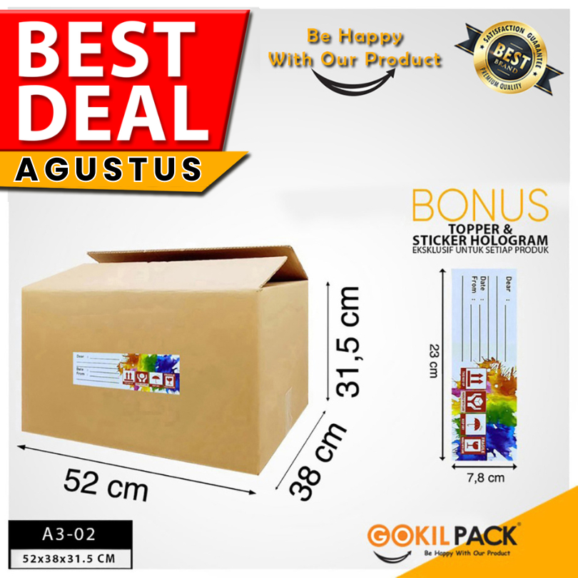 

Kotak Serbaguna Dus Packing Serbaguna Kraft Murah 52x38x31,5 I A3-02
