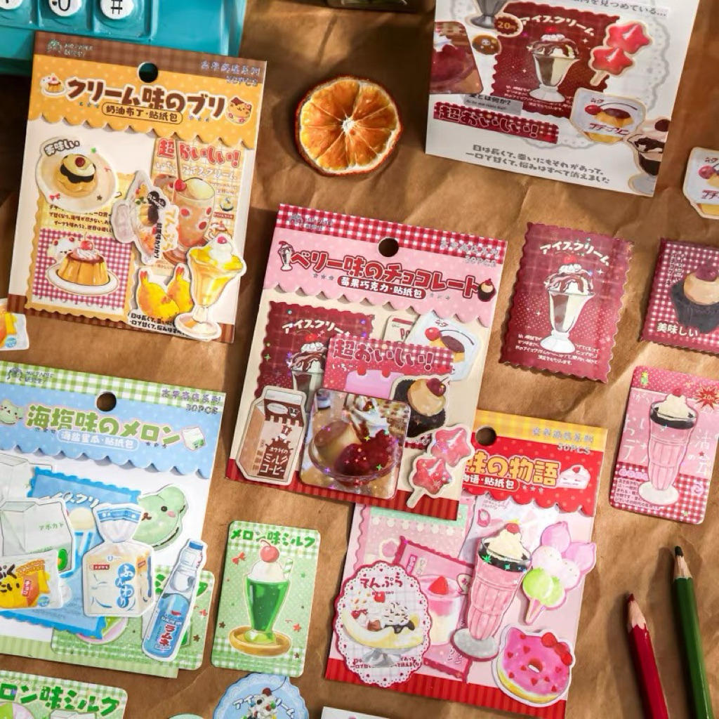 

sticker flakes isi 30pcs deco japanese food drink dekorasi journal readystock B3510