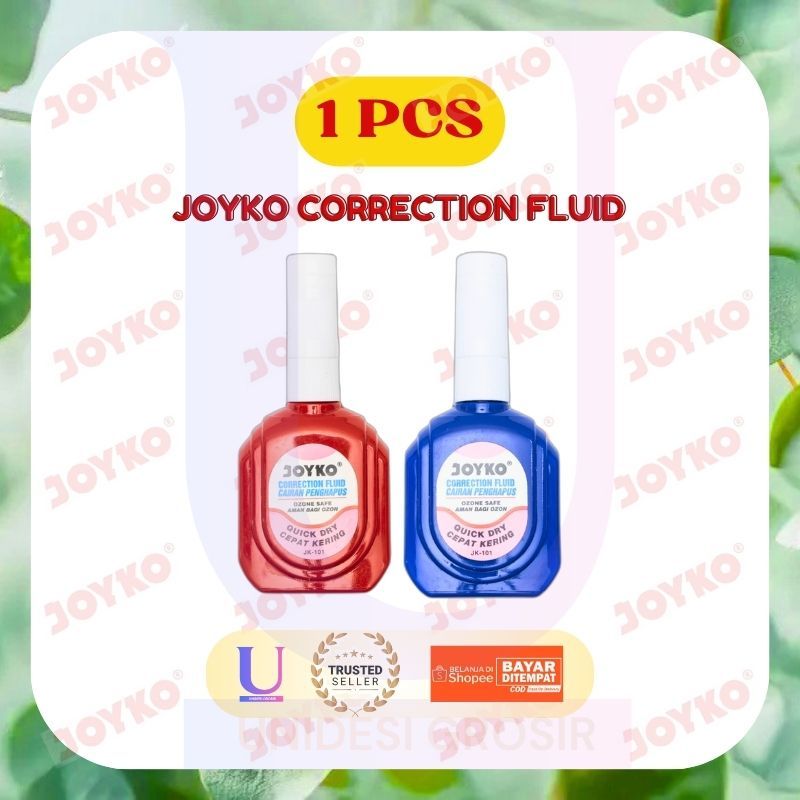 

1 PCS - Correction Fluid JOYKO JK-01 [] Botol Merah Biru [] Penghapus Cepat Kering Berkualitas