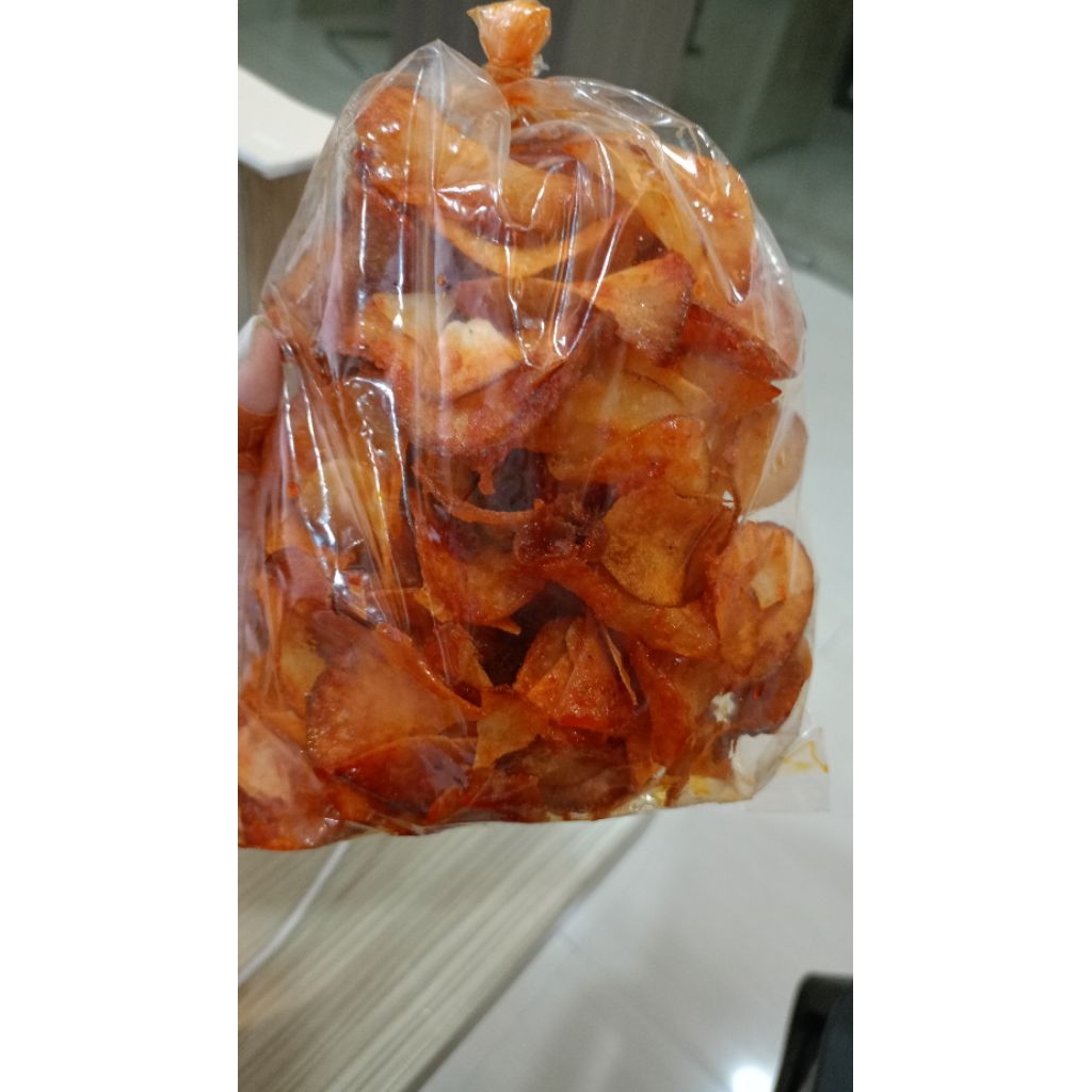 

Keripik ubi pedas manis gurih tidak keras isi 250 gram