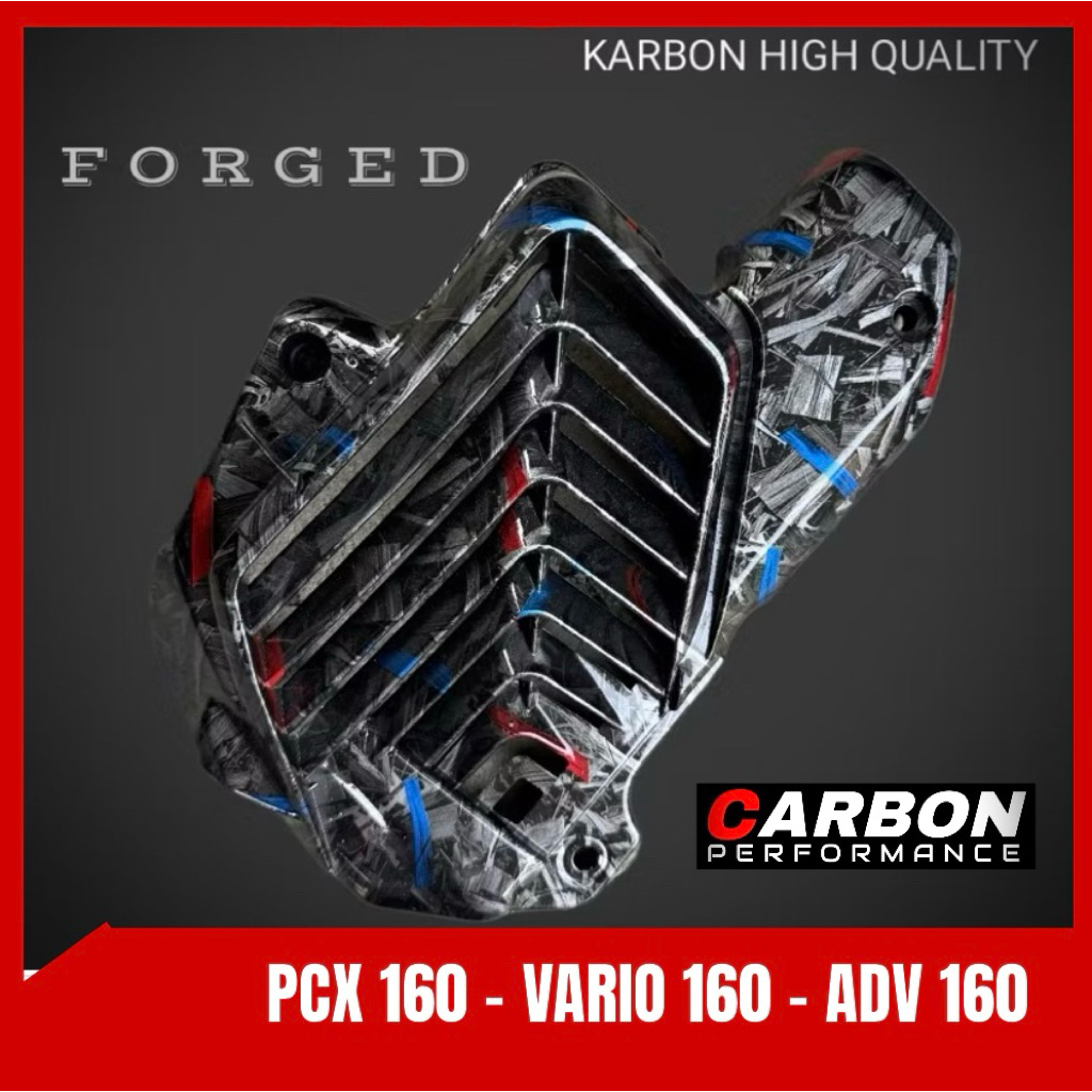 TUTUP RADIATOR PCX 160 CARBON FORGED ▪️tutup radiator pcx 160 carbo Forged wtp vario 160 carbon Forg