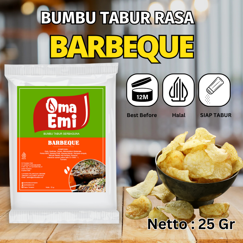 

Bumbu Tabur BARBEQUE/BBQ 25gr/Bumbu Tabur Aneka Rasa FOOD GRADE