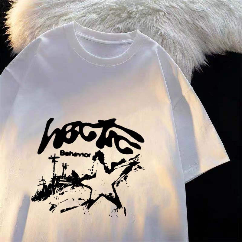 Pola grafiti abstrak kaos oversize wanita| T-Shirt 100% Cotton|Baju Atasan Wanita Terbaru|kaos korea