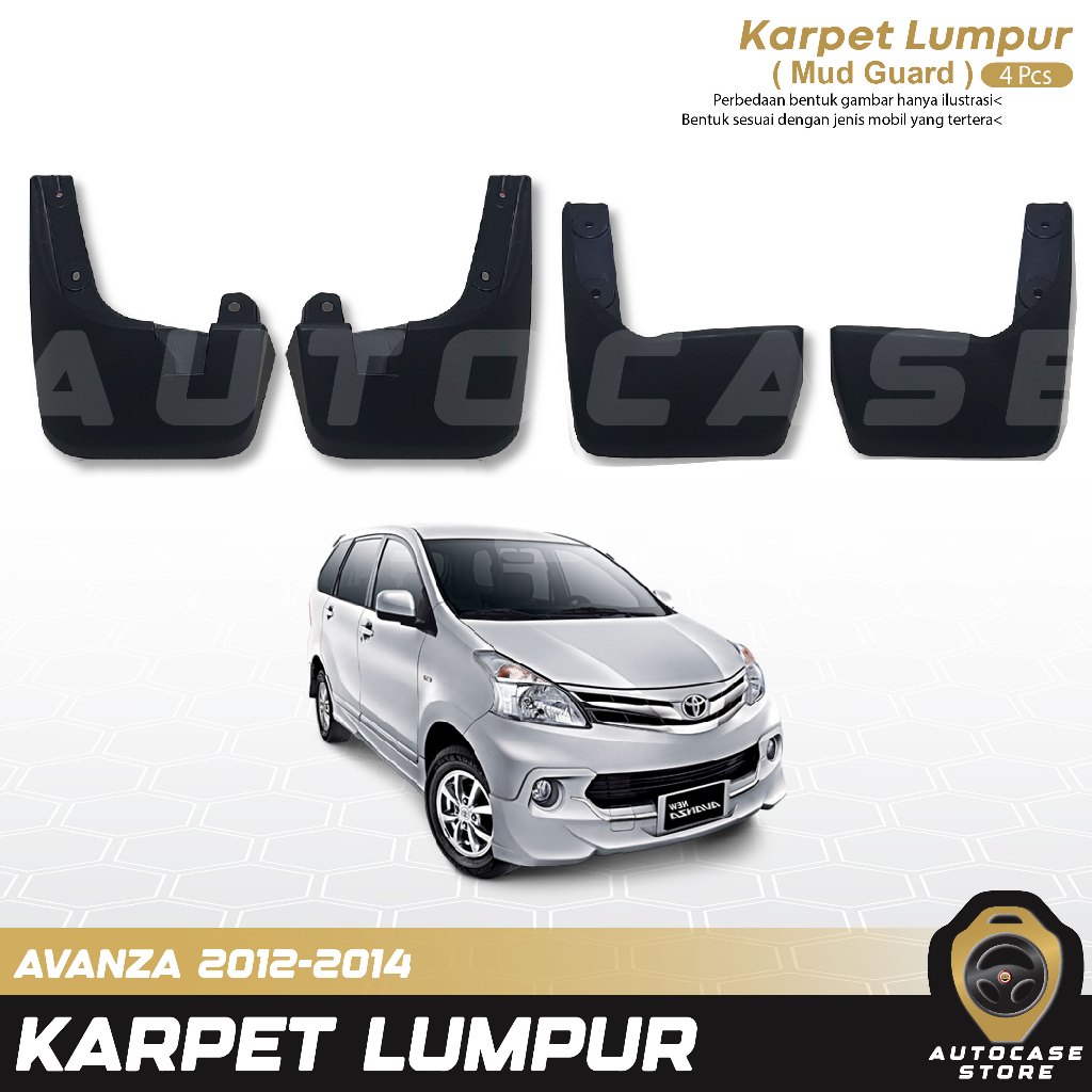 KARPET LUMPUR AVANZA 2012-2014 1 SET 4PCS DEPAN BELAKANG PNP AKSESORIS MOBIL