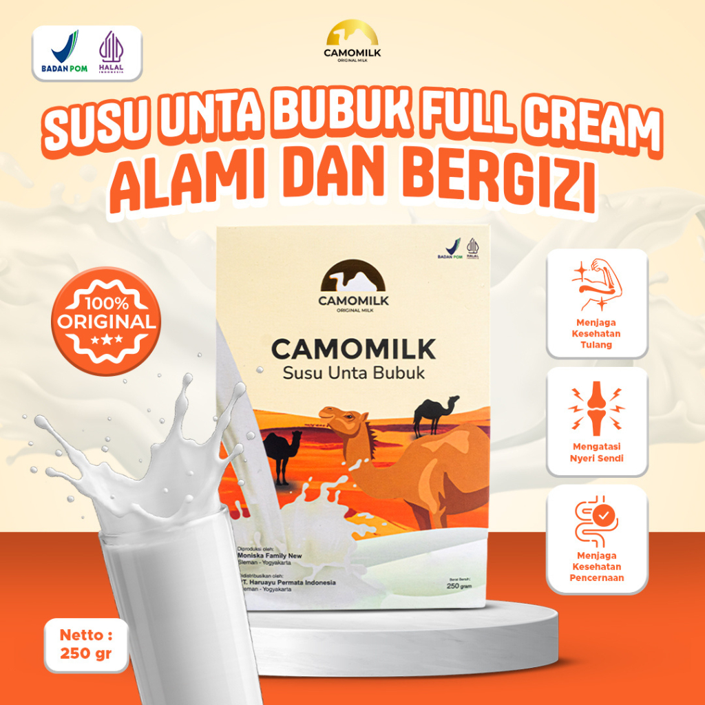 

CAMOMILK – Susu Unta Bubuk Full Cream Kesehatan Tulang dan Sendi