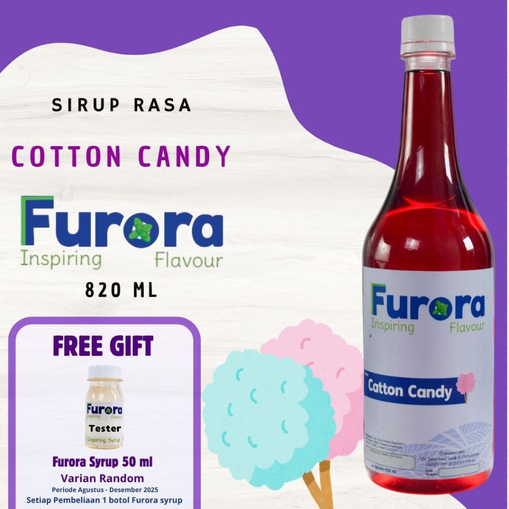 

Sirup Cotton Candy 820 ml - Furora Syrup l Sirup Cafe